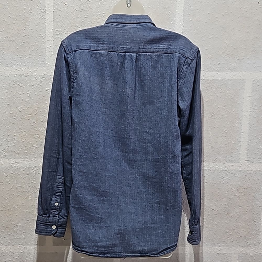 GAP Blue Long Sleeve Button Down Flannel Top - Picture 5 of 10